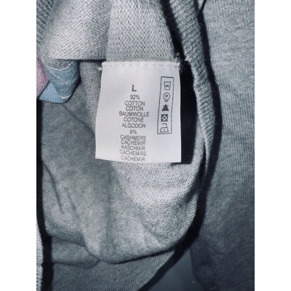 Bullock & Jones gray argyle cotton cashmere sweater size large - Picture 5 of 6